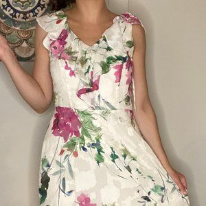 DKNY White Floral Dress